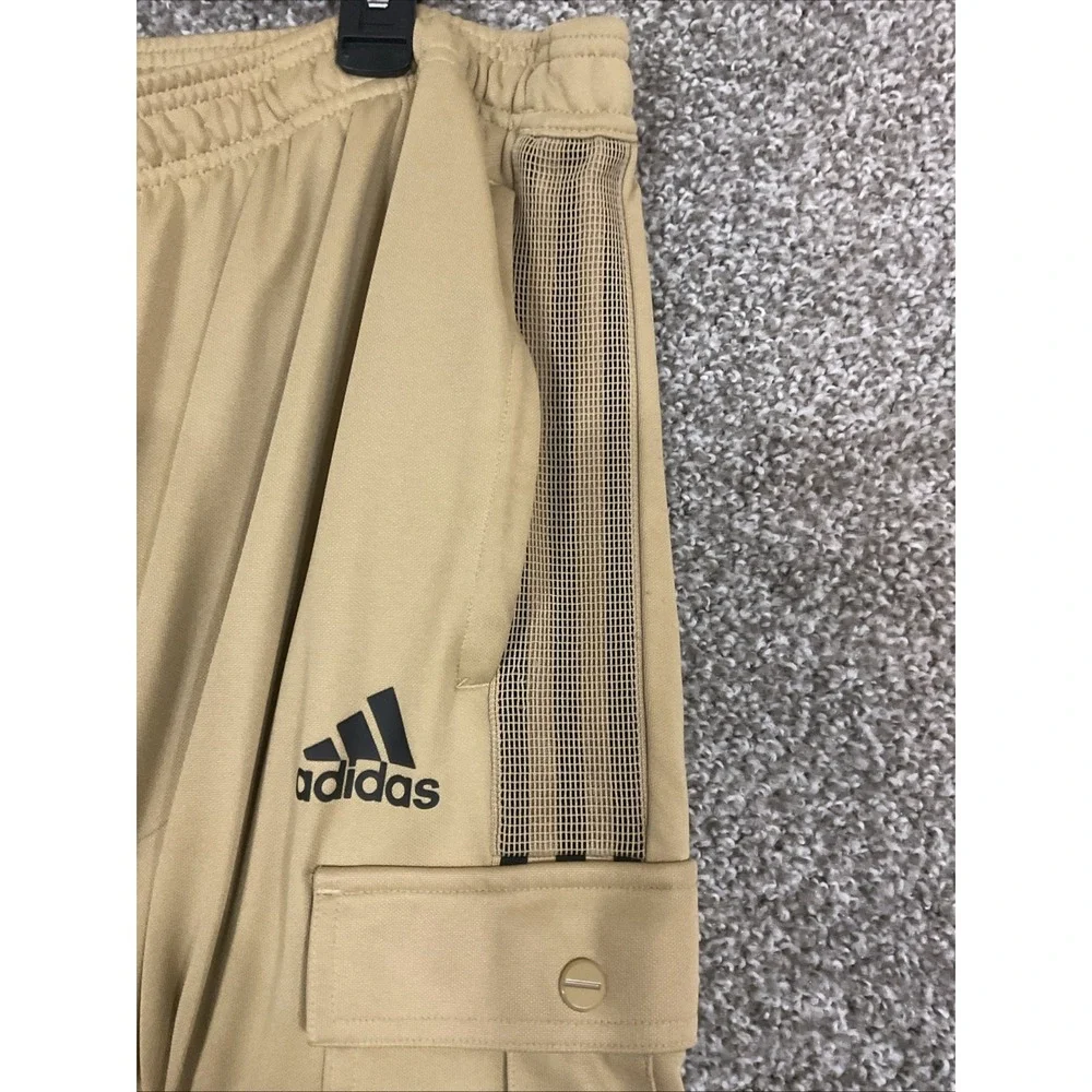 Adidas Primegreen Track Pants Joggers Beige XXL 3 Stripe Soccer Athletic Gym Fit